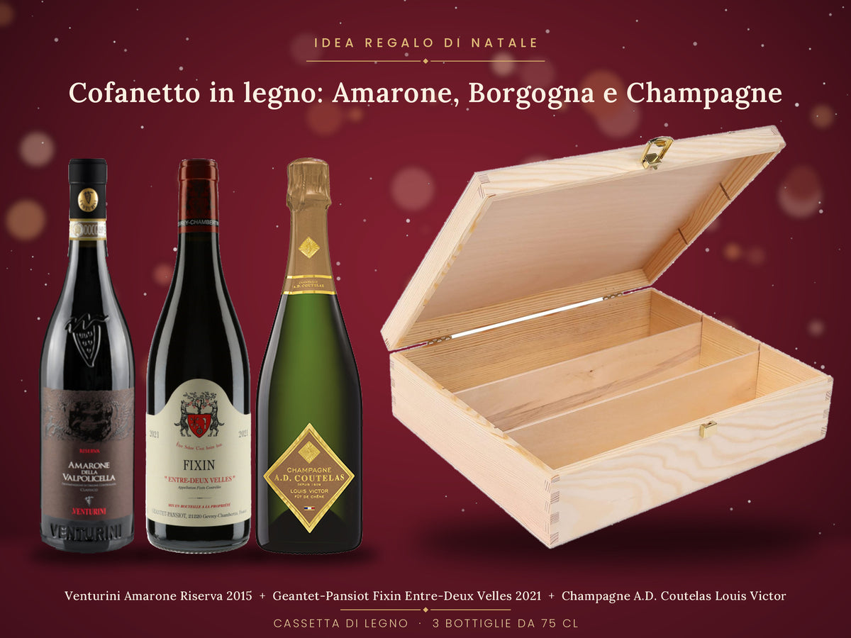 Cofanetto in legno: Amarone, Borgogna e Champagne