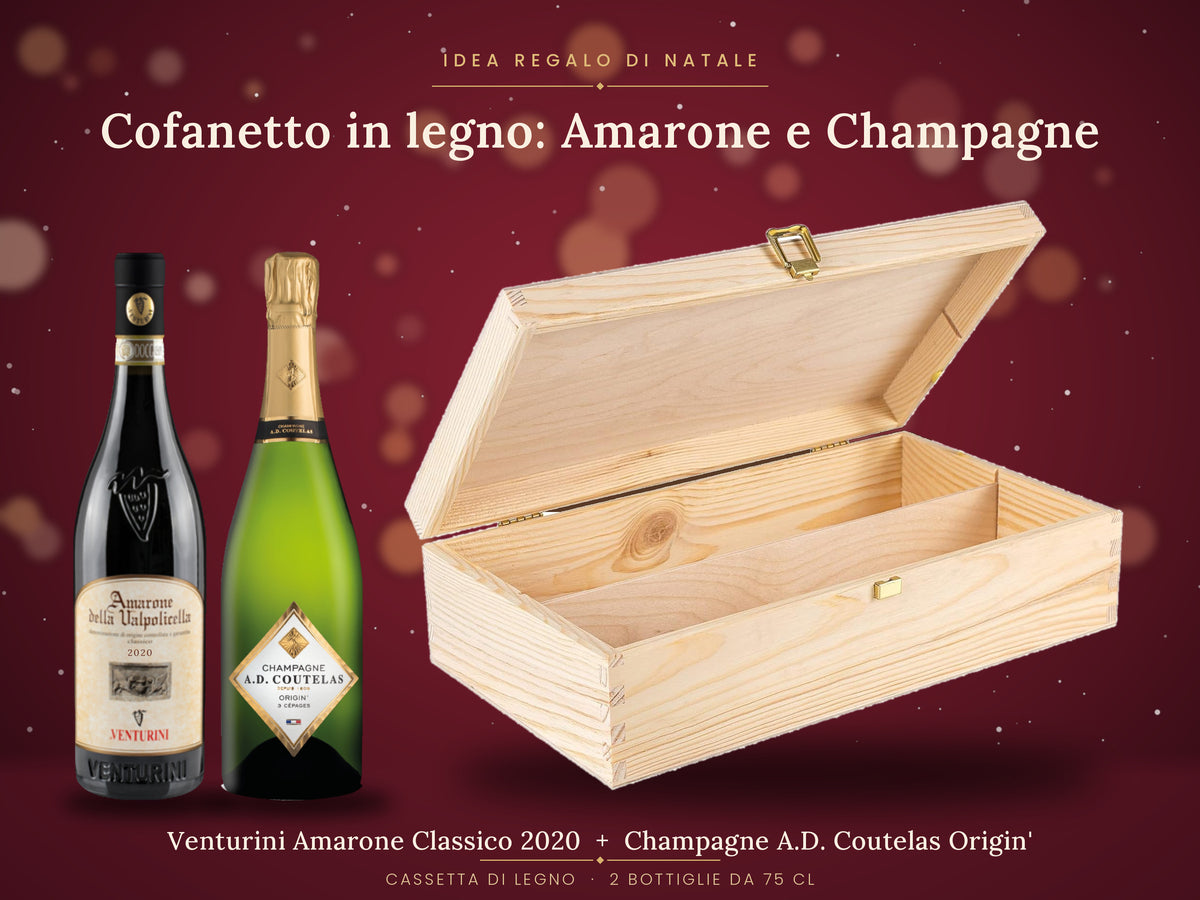 Cofanetto in legno: Amarone e Champagne