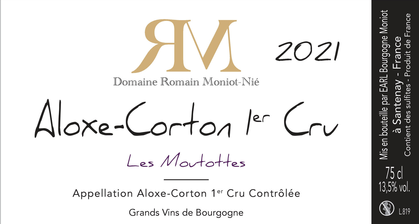 Domaine Moniot-Nié - Aloxe Corton 1er Cru "Les Moutottes" 2021