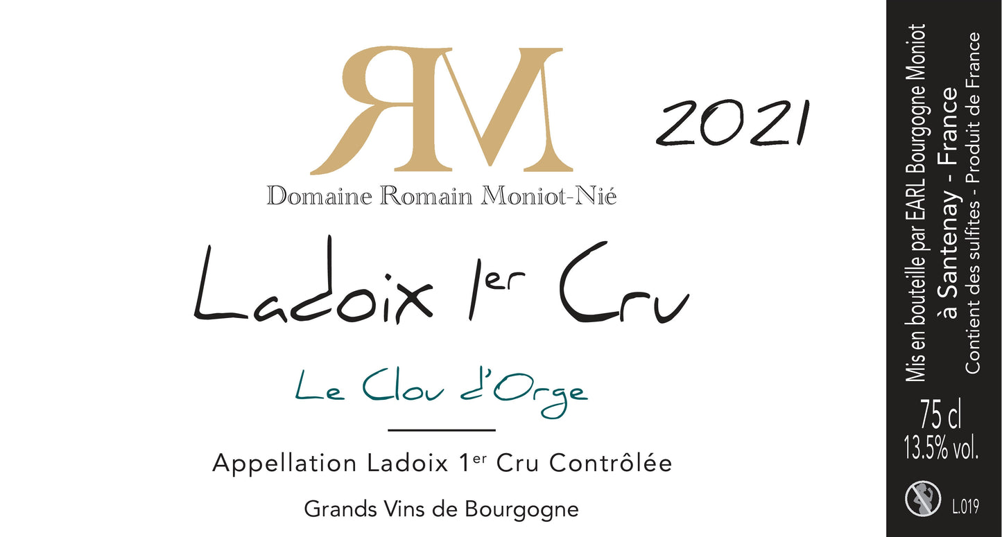 Domaine Moniot-Nié - Ladoix 1er Cru "Le Clou d'Orge" 2021