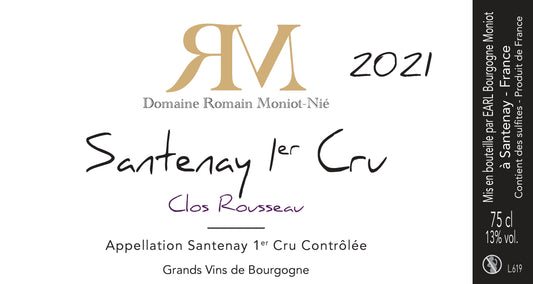 Domaine Moniot-Nié - Santenay 1er Cru "Clos Rousseau" 2021